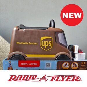 NEW Radio Flyer UPS Truck Delivery Ride-On Toy Car With Storage and Handle